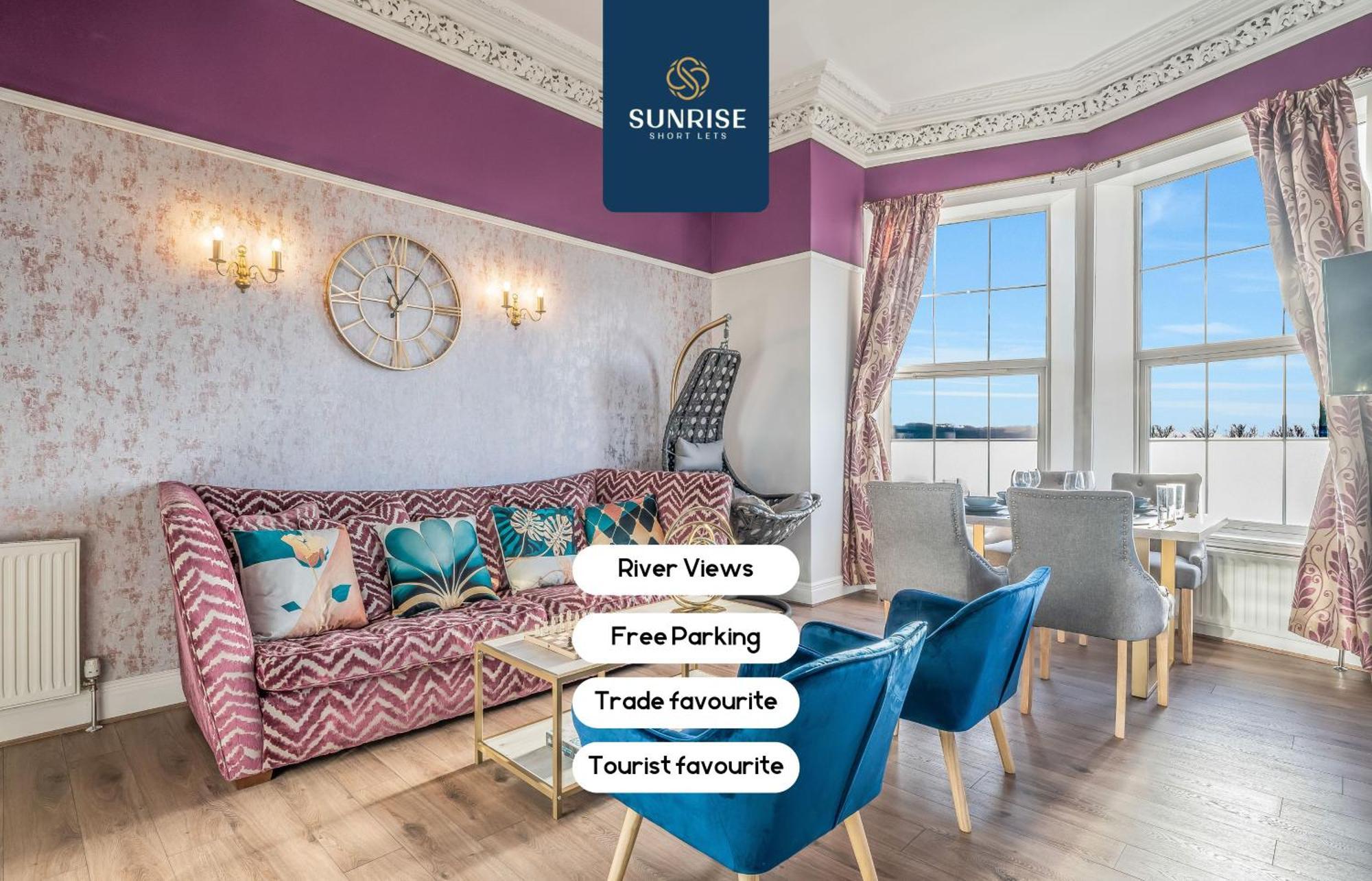 Presidential Apartment, Family Home, Luxury Bedrooms, 2 Rooms, 1 King Bed, 2 Single Beds, Free Wifi, Free Parking, Tourists, Business Travelers, Relocation, Beautiful River Views, - Long Stays, Invoice And Reduced Price Are Only Via Sunrise Short Let Дънди Екстериор снимка